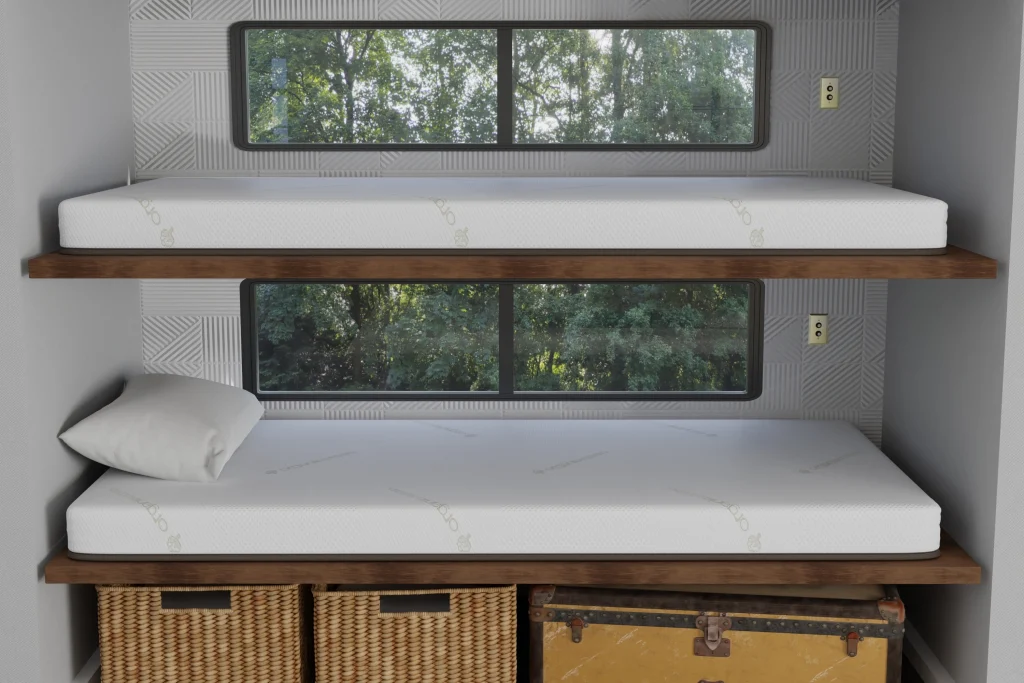 Bunk mattresses in RV camper