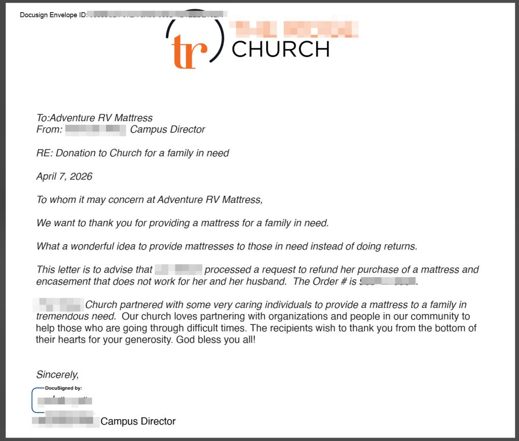 adventure rv mattress return becomes blessing